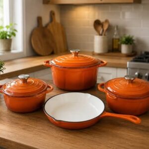 Leopard 7-Piece Cast Iron Cookware Dish Set
