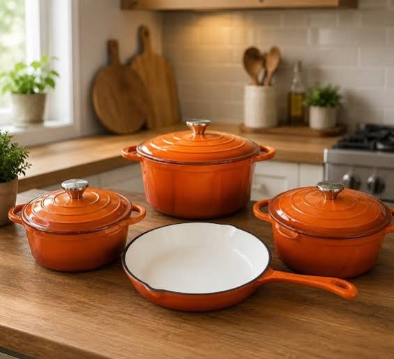 Leopard 7-Piece Cast Iron Cookware Dish Set