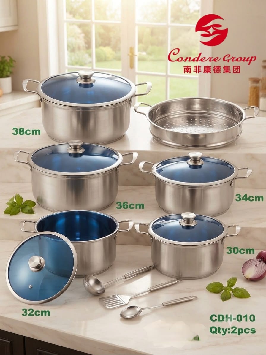 Condere12-Piece Stainless Steel Cookware Set (Model: CDH-010)