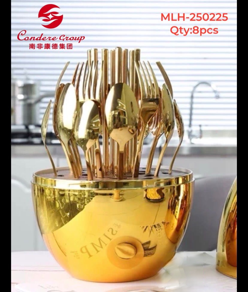 Condere 24-Piece Stainless Steel Cutlery Set with Mood Egg Storage Case (Model: MLH-250222)