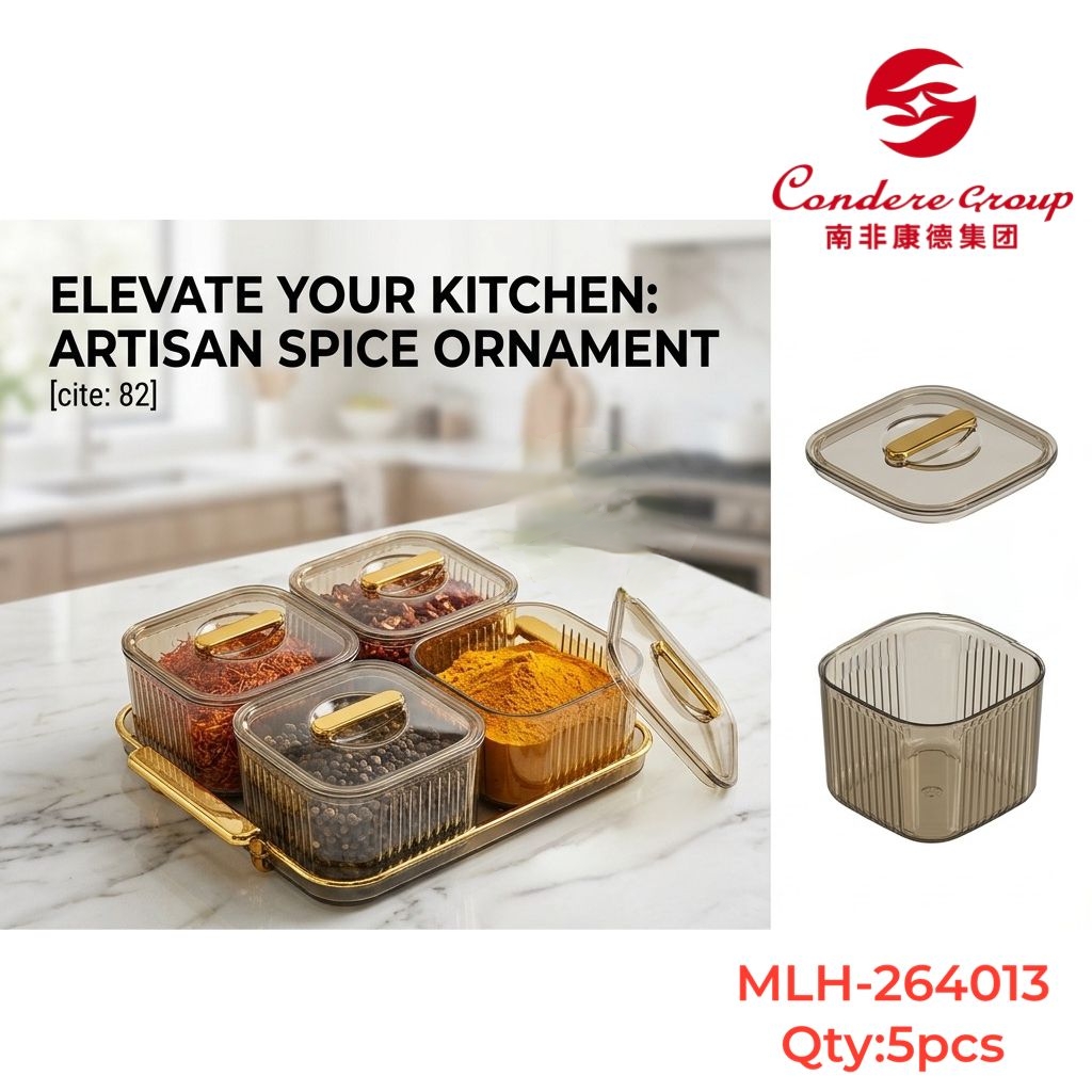 Condere Artisan Spice Box Set with Serving Tray (Model: MLH-264013)