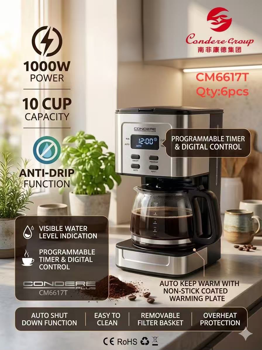 Condere Plus CM6617T Programmable Coffee Maker