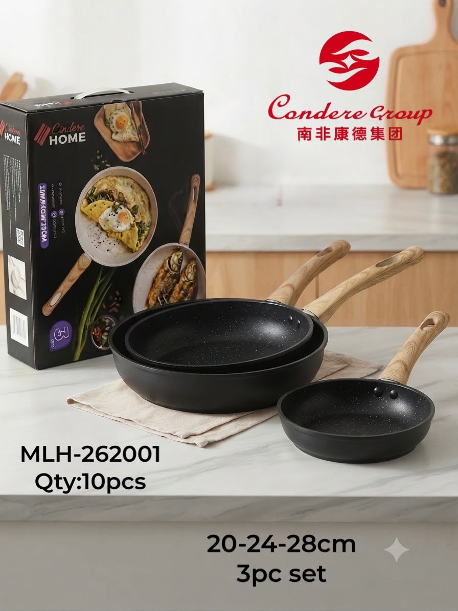 Condere Home MLH-262001 3-Piece Non-Stick Frying Pan Set (20/24/28cm)