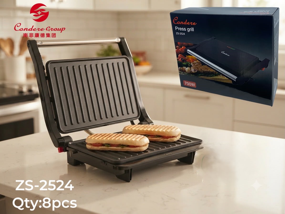 Condere Group ZS-2524 700W Electric Press Grill / Panini Maker