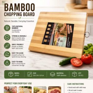 Chopping Board Condere Group Bamboo 20108 (26 cm x 36 cm x 1.8 cm)