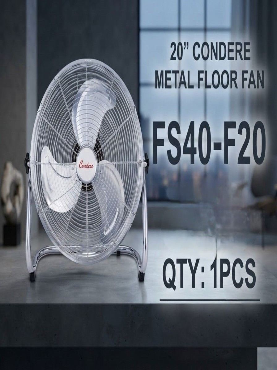 Condere 20″ High-Velocity Metal Floor Fan (Model FS40-F20)