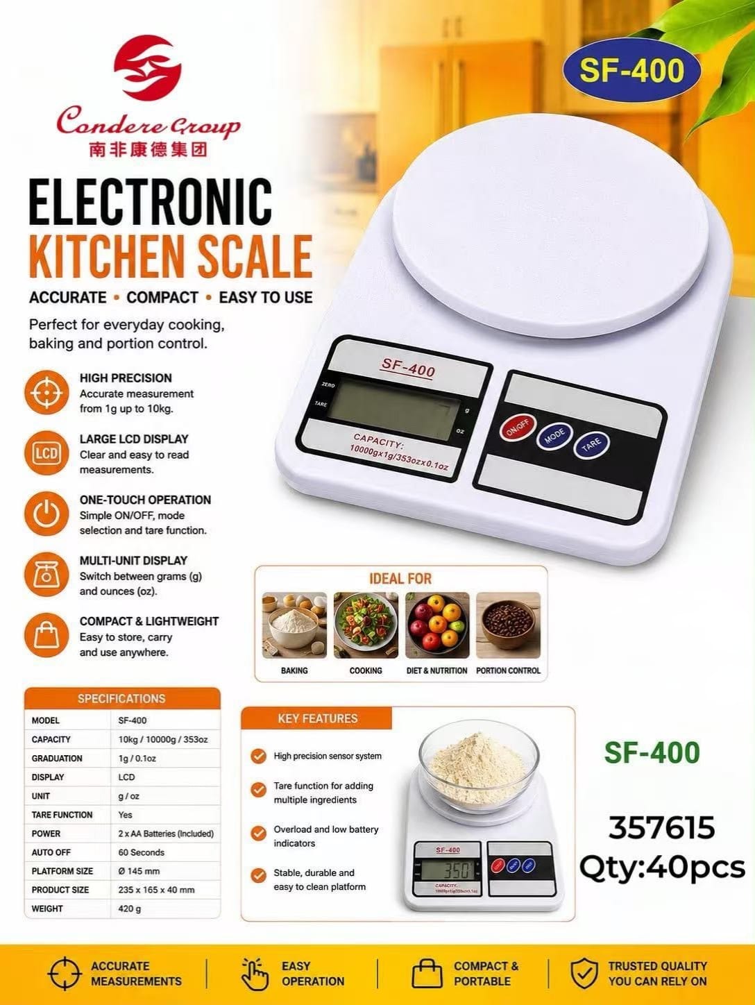 Electronic Kitchen Scale (Item 357615)SF-400